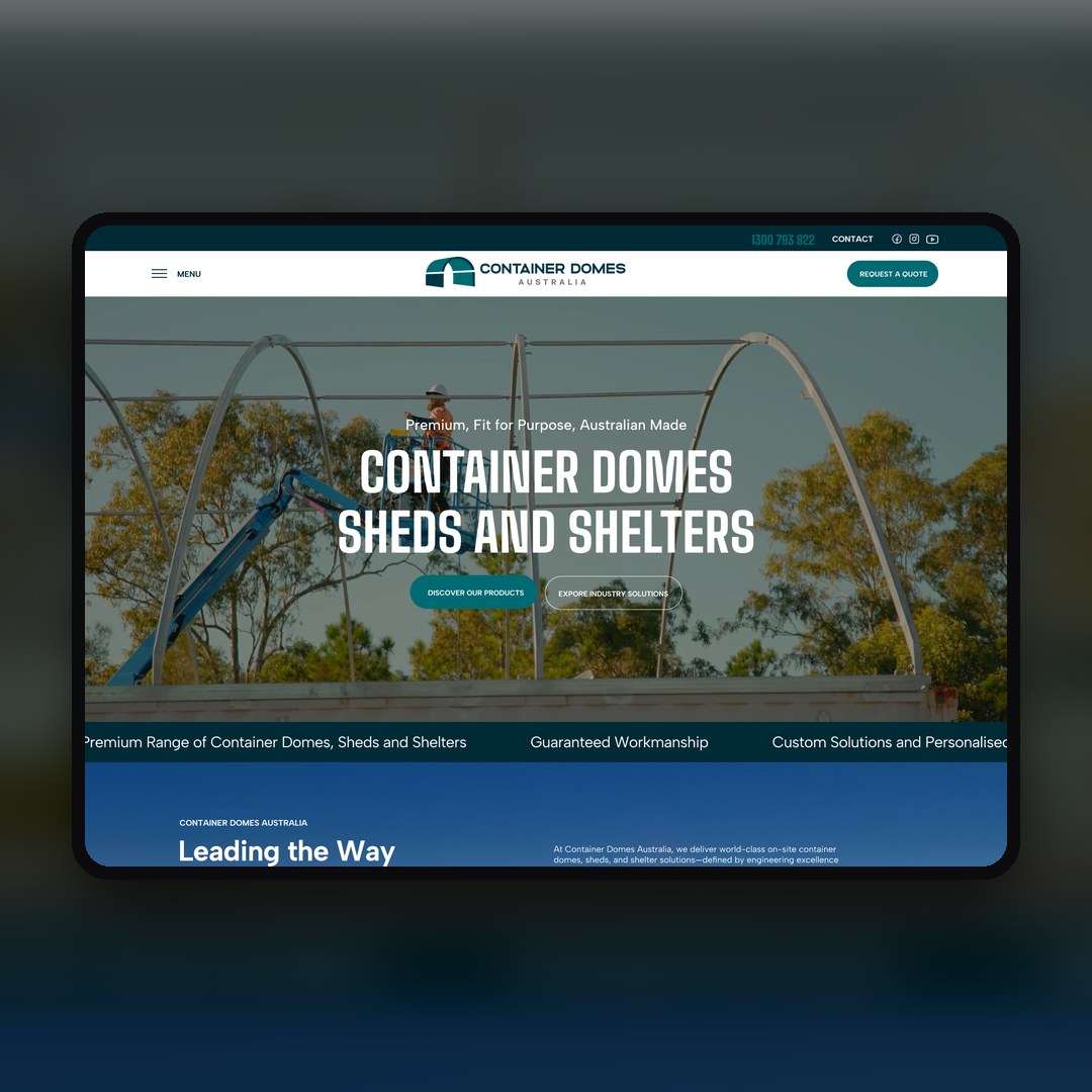 Container Domes Australia website by Balar Media Group