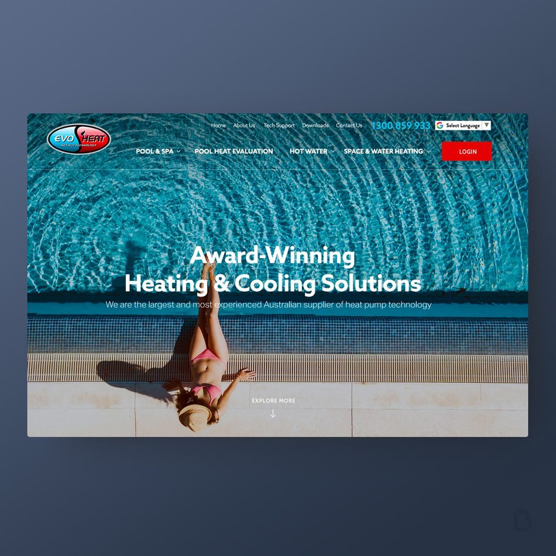 EvoHeat Australia website by Balar Media Group