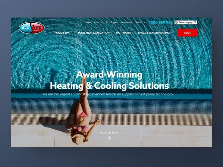 EvoHeat website by Balar Media Group