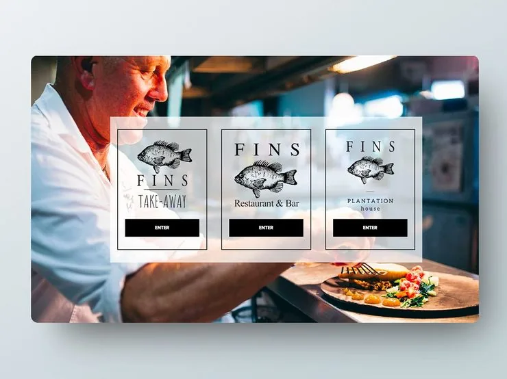 Fins Restaurant website by Balar Media Group