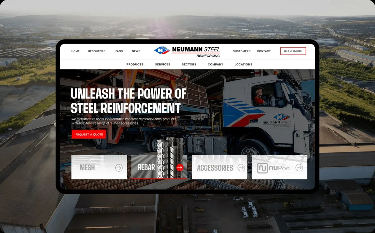 Neumann Steel website by Balar Media Group